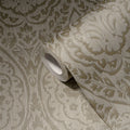 Made in Germany Non Woven Damask Wallpaper Rolls Brown Beige-Modern Design for Living Room & Hotel Use-10.05x0.53m