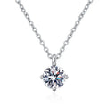 Minimalist Four Claw Moissanite Pendant Necklace 925 Sterling Silver Available in 0.5ct 1ct 2ct Sizes Moissanite Jewelry