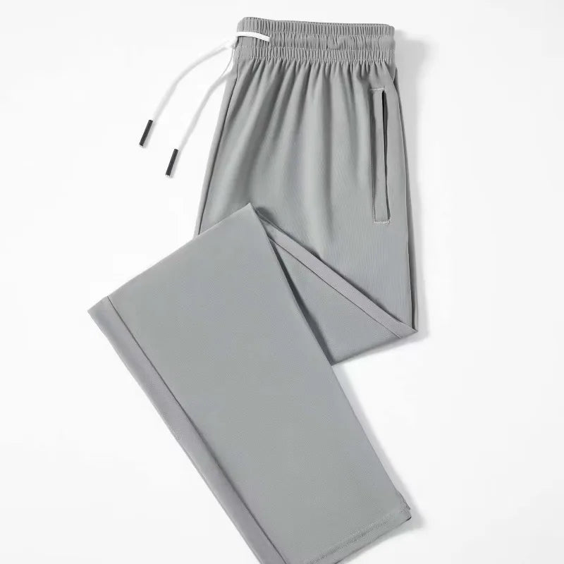 Oem Customized logo Design summer sun protection Ice silk casual pants loose slim breathable versatile straight sports trousers MegaBDM