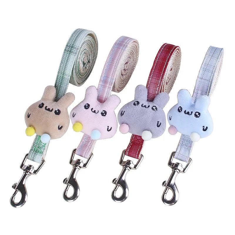 Colorful Pet Collars Leashes and Harness Gradient Nylon Dog Leash Adjustable Cute Dog Harness and Leash Set
