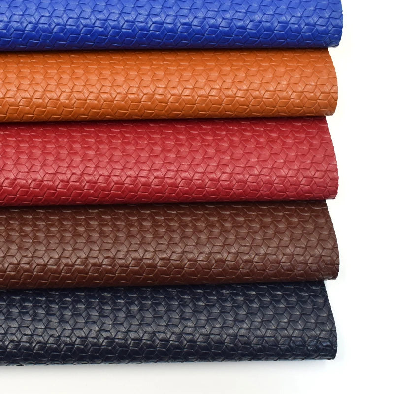 Popular Weaved Design PVC Artificial Leather Fabric Rolls for Car Mat for Bags Luggage