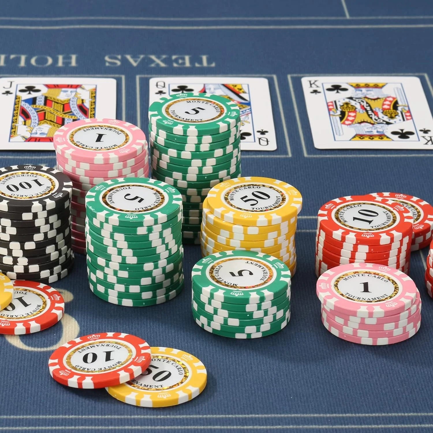 Premium Numbered Poker Chips for Card Board GameProfessional Clay Poker Chips Set with Denominations for Texas Hold'em