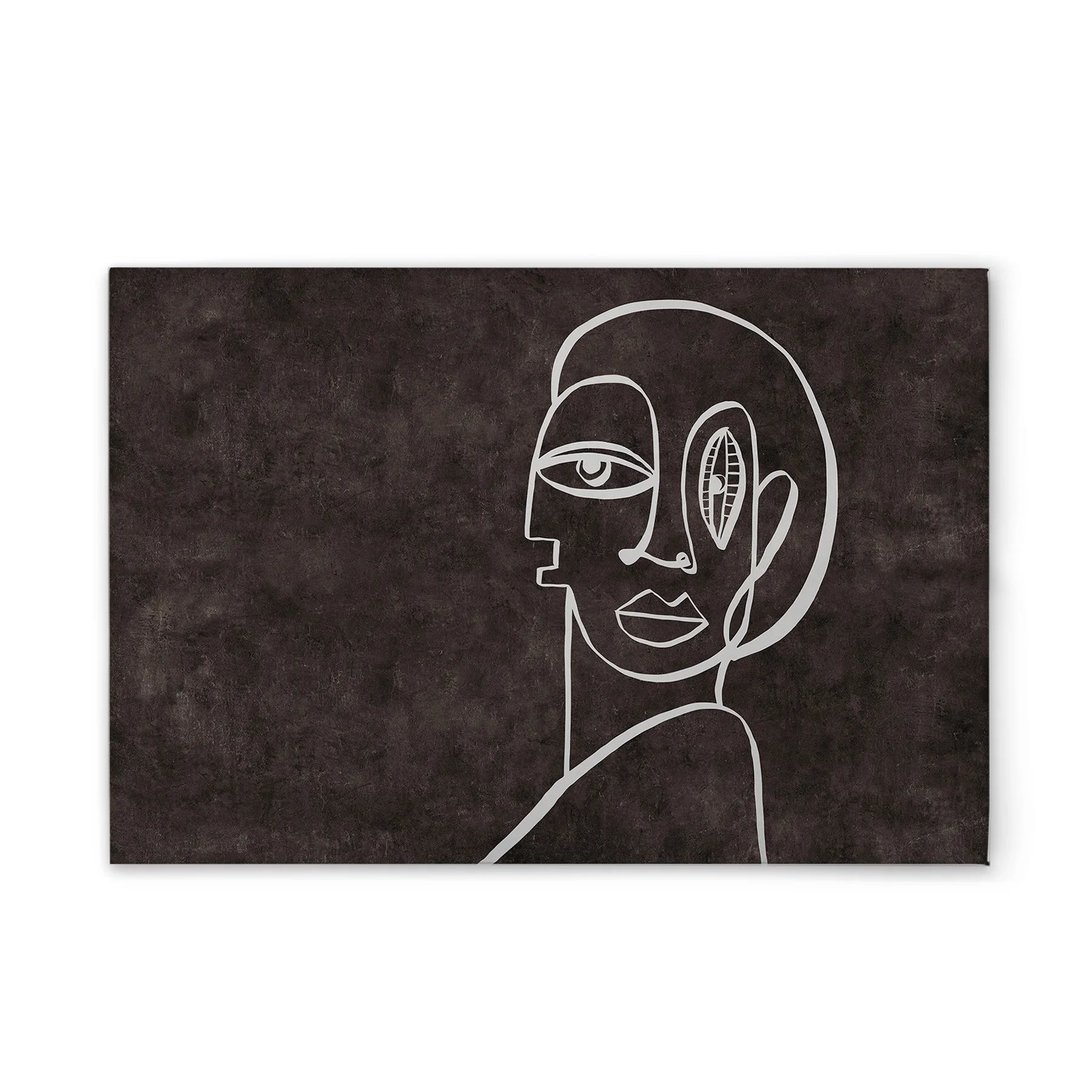 Made In Germany - Home Decor Canvas Picture Minimalist Oneliner - Wall Painting Mural In Black And White - Stretcher Frame Art
