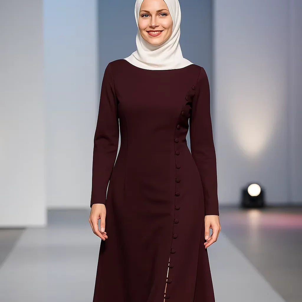 YXD179 2026 Eid Muslim Women Dress Islamic Hijab Traditional Luxury with Specially Designed Dress with a Dignified Chinese Style
