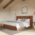 Wholesale Bedroom Furniture Strong Quality Lambswool Bed Upholstered Double Size Bed Fabric Plywood Modern Hotel Bed Headboard