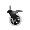 3 Inch 3/8\" Threaded Stem Locking PU Wheel Caster for Hospitals Schools Bathrooms Warehouses Gyms Living Rooms Dining Kitchens