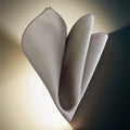 Grey Striped Plain Jacquard Woven Pocket Square Handkerchief