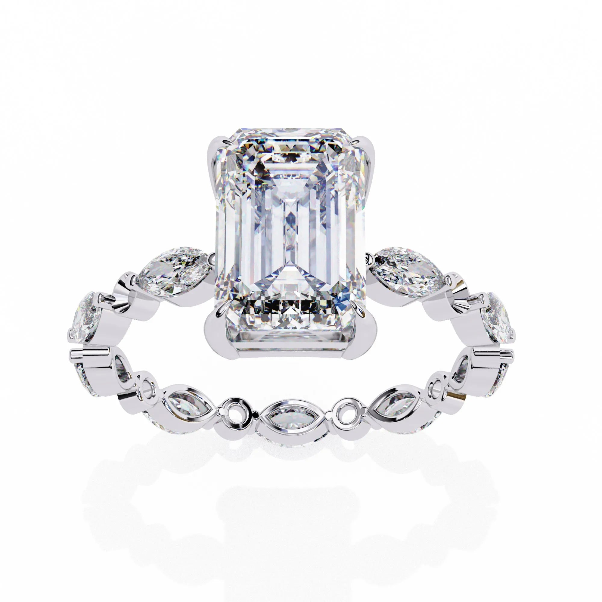 Luxury 925 Sterling Silver 14K Gold Plated Men's Accent Ring Radiant Zircon Wedding Engagement Party Jewelry Non-Tarnish IGI