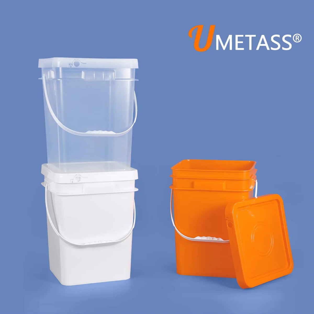 Clear White Food Grade PP Material Square Plastic Bucket for Food Storage Small Buckets Customized Plastic Pail with Lid MegaBDM