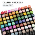 80 120 168 180 Colors Shoulder Black Bag Base Dual Brush Tip Sketch Permanent Art Markers for Coloring Drawing