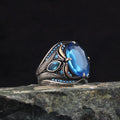 Turkish Style Vintage 925 Sterling Silver Men's Ring Black Onyx Zircon Stone Bezel Setting Classic Wedding Party Unique Design