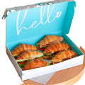 Eco Friendly Customized Croissant Donuts Sauce Dip Box Sushi Cake Pastry Bakery Cookies Brownie Paper Packing Box with Sauce Dip
