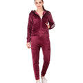 Custom Velour Tracksuit Womens Two Piece Set Velvet Sweatsuit Zipper Hoodie and Sweatpants Velvet Tracksuit for Ladies