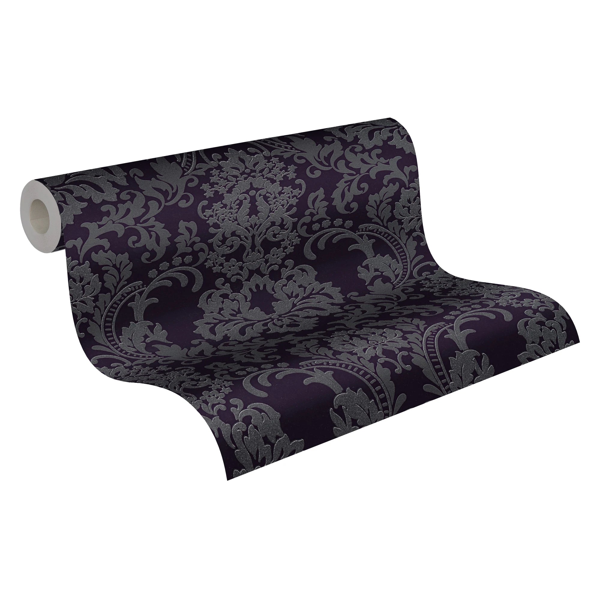 Made Germany Modern Damask Black Grey Non Woven Wallpaper Rolls Highly Wash-Resistant Moisture-Proof Hotel Living Room Kitchen