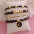 Best Selling Boho Heishi Beaded Bracelets Set for Couples the Sun and the Moon Charm Bracelet for Women Jewelry Wholesale