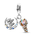 Silver Fashion Classic Mountain Shoe Moon Forest Pendant Fit Charm Bracelet with Zircon Fashion Jewelry for Gift