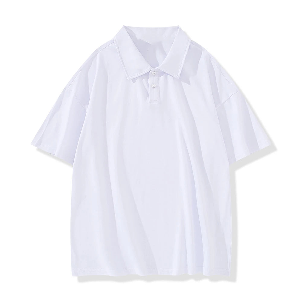 Bangladesh china factory price Custom Logo Solid Color Drop Shoulder Casual Pure Cotton Polo Shirt Short POLO shirts MegaBDM