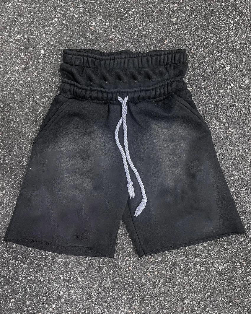 Customized Men's High-Waisted French Terry Cotton Athletic Shorts Acid Wash Casual Board Shorts Pattern Breathable Eco-Friendly
