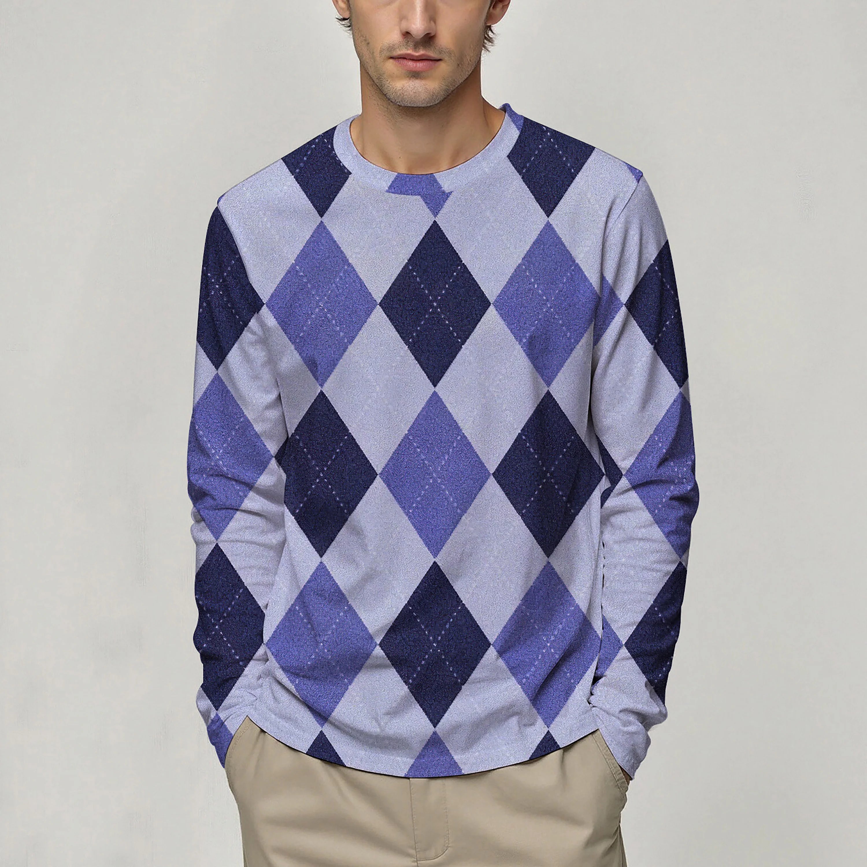 New Arrival Streetwear Casual Regular Fit O-Neck Long Sleeve Tee Shirt