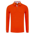 Men's Solid Color Long Sleeve Polo T-Shirt New Design 100% Cotton Embroidered Logo Knitted Fabric