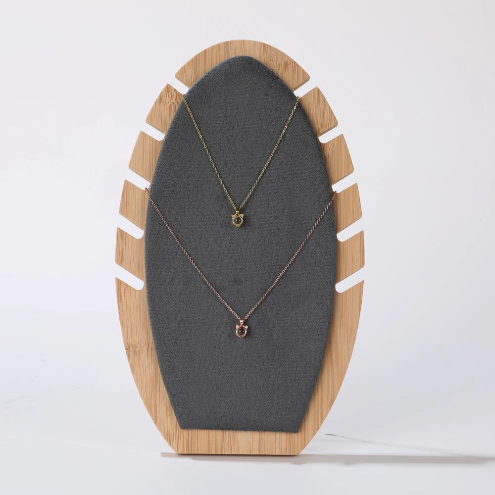 Custom Simple Bamboo Suede Necklace Jewelry Bracelet Display Stand Jewelry Cabinet Jewelry Box Display Stand