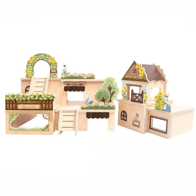 Original Design Spring-Themed Large Hamster Hide with Wear-Resistant Teeth MegaBDM