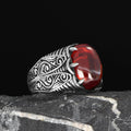 Hot New Azuris 925 Sterling Silver Men's Ring Ottoman Style with Natural Stone VALKH1944 Turkey