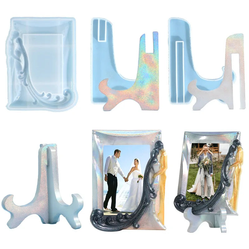 Drip Glue Mold Wedding Couple Photo Frame Silicone Mold Desktop Resin Decoration Mold for DIY Handmade MegaBDM