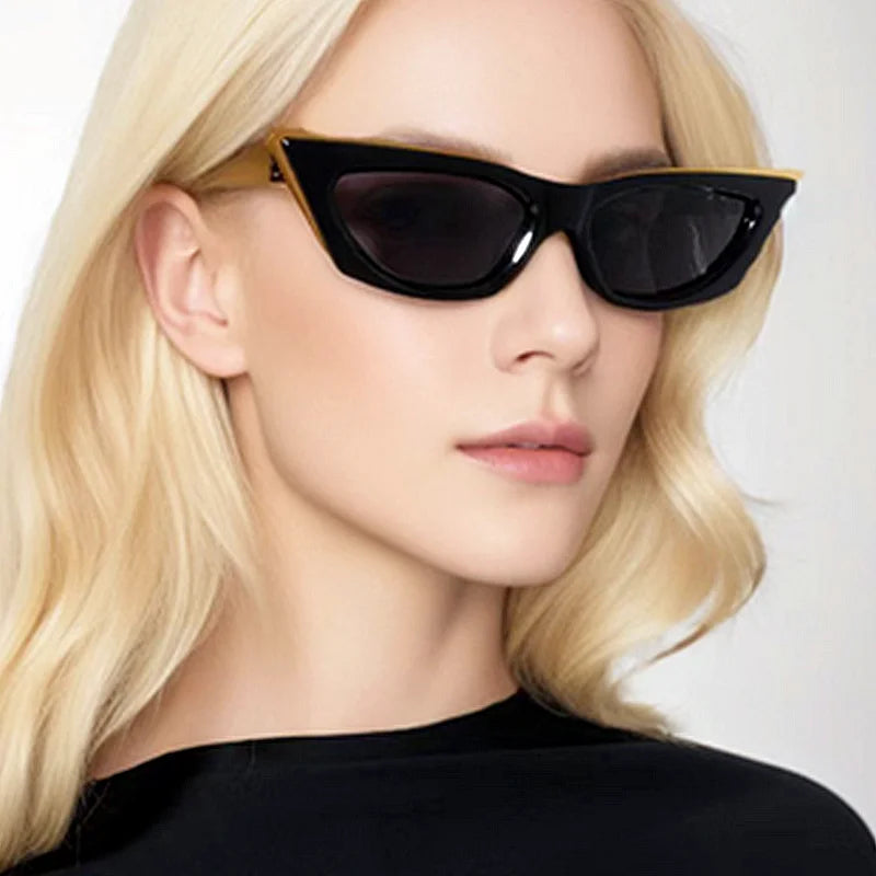 Custom Logo 2025 Fashion Retro Big Frame Sun Glasses UV400 Colorful Cat Eye Women Sunglasses
