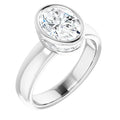 Lab-Grown Oval Diamond Ring Bezel Set Engagement Ring Romantic Marquise Shape with Yellow and White Gold Diamond Ring