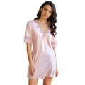 Casual sleepwear with pink silk embroidery size L