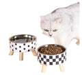 Neck Protection Special Dog&Cat Feeding Bowl Non-Slip with Stainless Steel Match Plastic Raised Pet Bowls