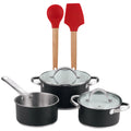 5-piece cookware set (2 saucepans with lids + saucepan) stainless steel with coating + Bergner EXCALIBUR 2-piece kitchen