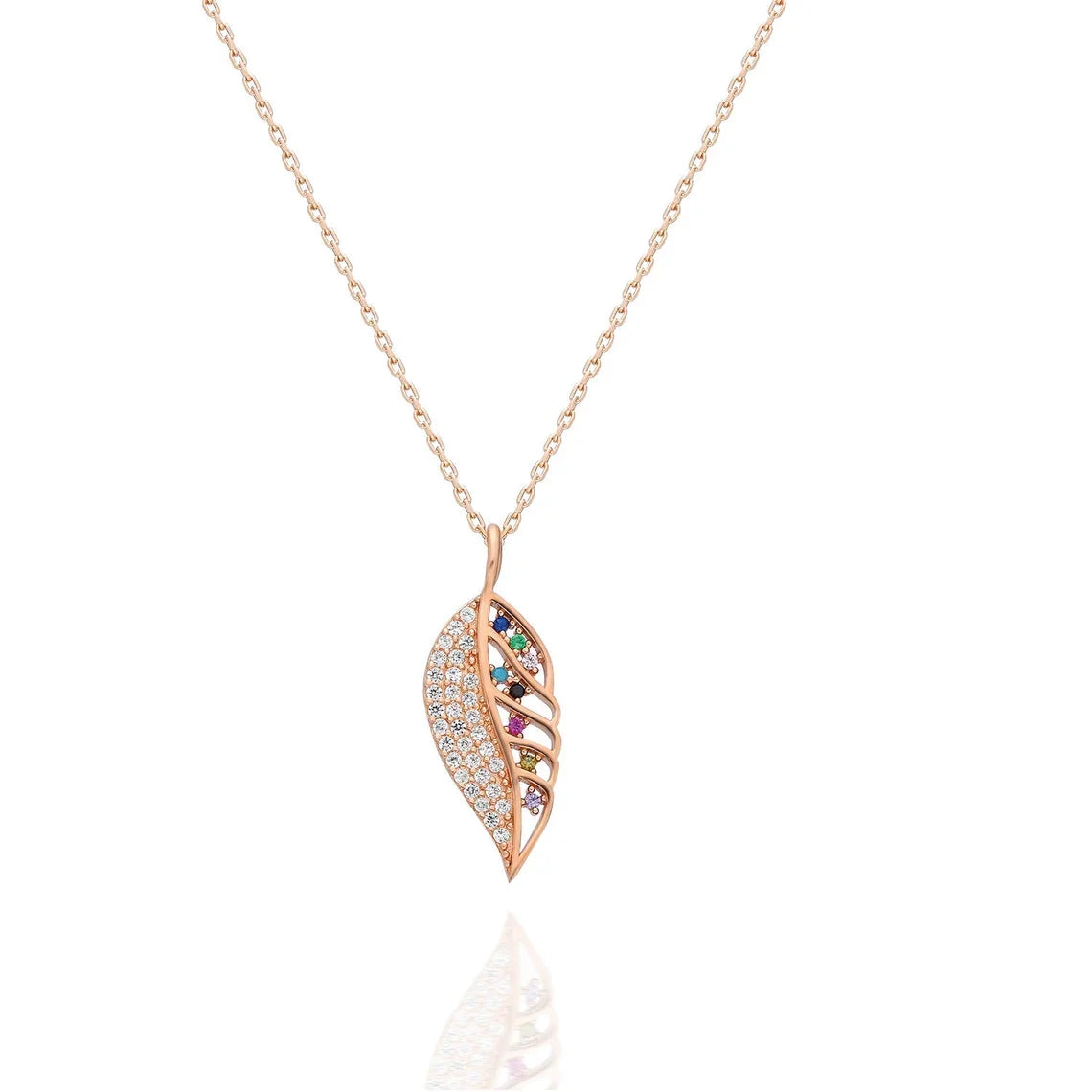 HOYA 925 Sterling Silver Zircon Leaf Necklace Exquisite Diamond Chains Hot Sale Gift for Friends on Birthdays Holidays