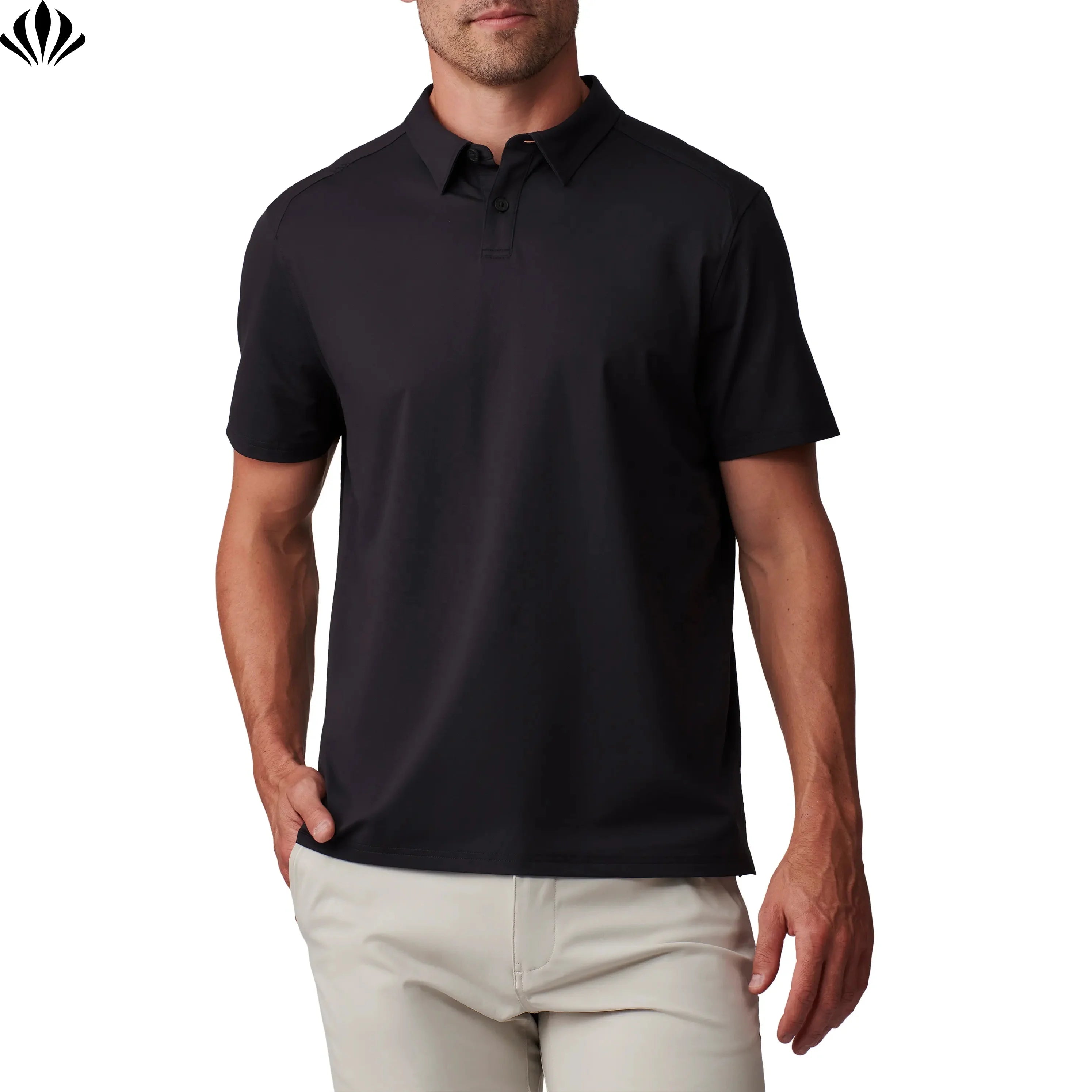Custom Logo Comfortable Nylon Elastane Fit Short Sleeve Polo Shirts for Men