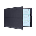 6 Pcs Black Thickened PU Leather Checkbook Binder with 7 Ring Combination and Zipper Bag