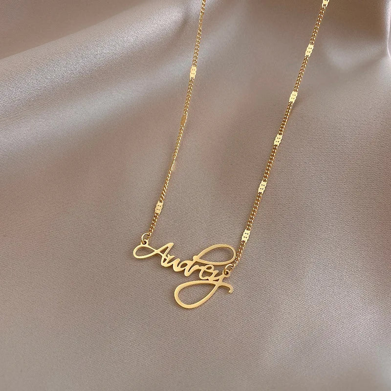 2023 Custom Name Necklace Personalised DIY Name Plate Stainless Steel for Weddings and Gifts Custom Jewelry