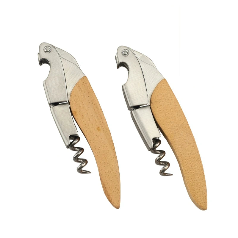 HXY Rosewood & Stainless Steel Manual Wine Corkscrew with Logo Eco-Friendly Personalized Red Wine Bottle Opener for Gift