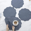 Quilted Placemats Washable Round Placemats for Kitchen Table-100% Cotton Fabric 14 Inch Round Table Mats