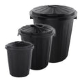 Set of 3 Mats multipurpose waste bins/bins with lockable lids made of durable plastic 7/23/50 liters in graphite color