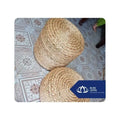 Eco-Friendly Natural Brown Handcrafted Water Hyacinth Seat Pad with Vintage Striped Pattern for Conscious Consumers Green Homes