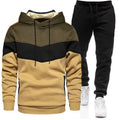 OEM Custom logo Embroidery Printed Design Casual Sports Hooded Sweatshirt Suit Fleece Contrast Color Sweatshirt Sweatpants