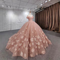 Jancember 9939 Pink Flower Off Shoulder Party Gowns Evening Prom Dresses