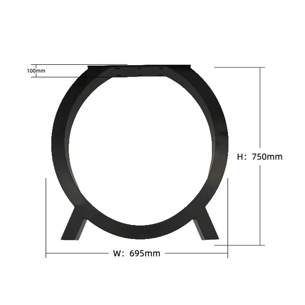 Heavy Duty Metal Desk Legs | O Shape Iron Table Legs for Office Desk Coffee Table & Furniture Bench