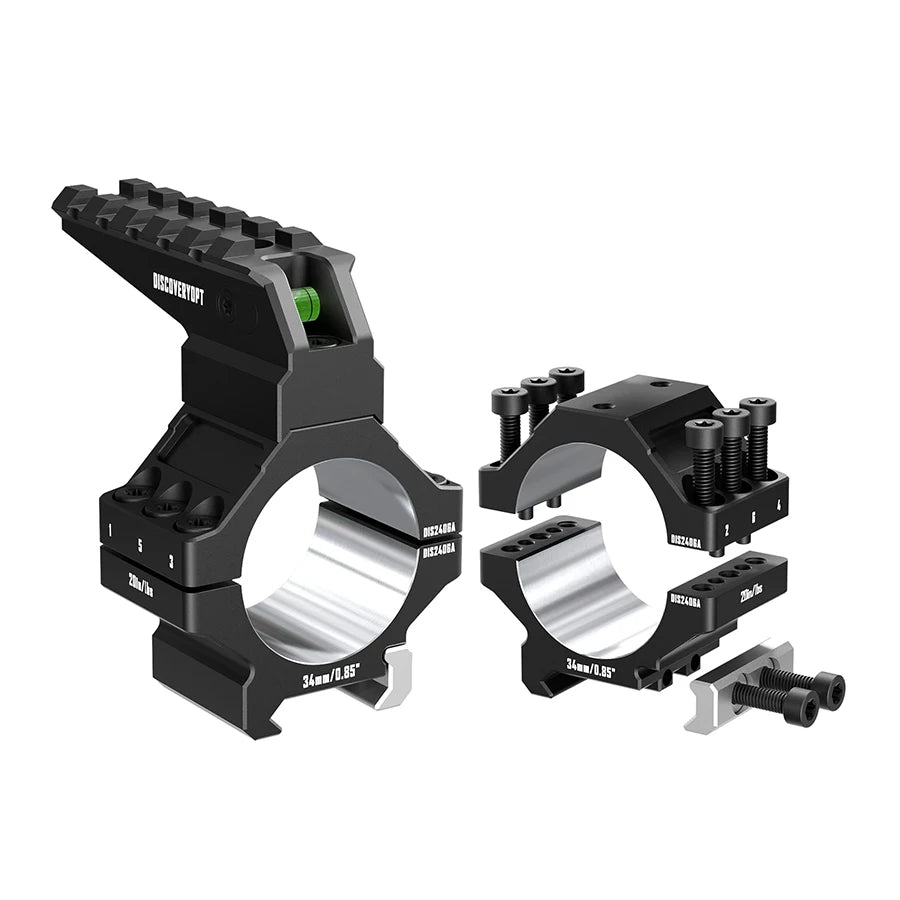 DISCOVERYOPT CNC-machined 7075 Aluminum Heavy Duty Scope Rings Base Precision Lapped Scope Mounting with Bubble Level