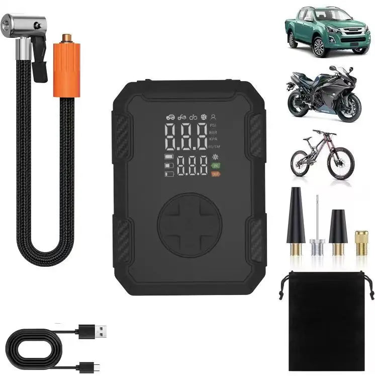 New Design 150 PSI Portable Compressor Tyre air Pressure 7.4v 2000mAh*2 with 5 Modes Mini Compressor Inflator Pump With LCD