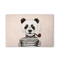 Made In Germany - Home Decor Canvas Picture Retro Panda Colourful - Wall Mural In Orange And White - Stretcher Frame Art