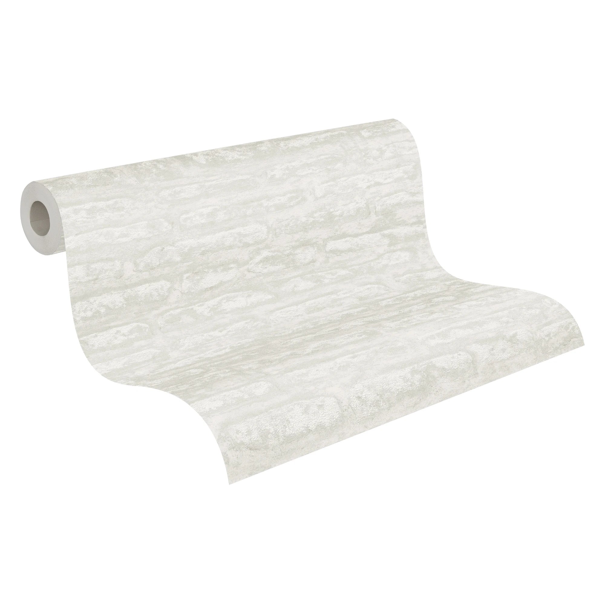 Made in Germany - Wallpaper rolls Stone Look White Light Grey - Non Woven Vinyl - Wallpaper Stone for Walls - 1005 x 053 m