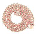 Unique Rose Gold Plated Alloy Rhinestone Men's Hiphop Fashion Chain Link Bracelet for Party Lovers