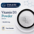 EU Stock Vitamin D3 Powder 100000 IU/g Cholecalciferol Powder Food Grade Bulk Supply for Dietary Supplement MegaBDM